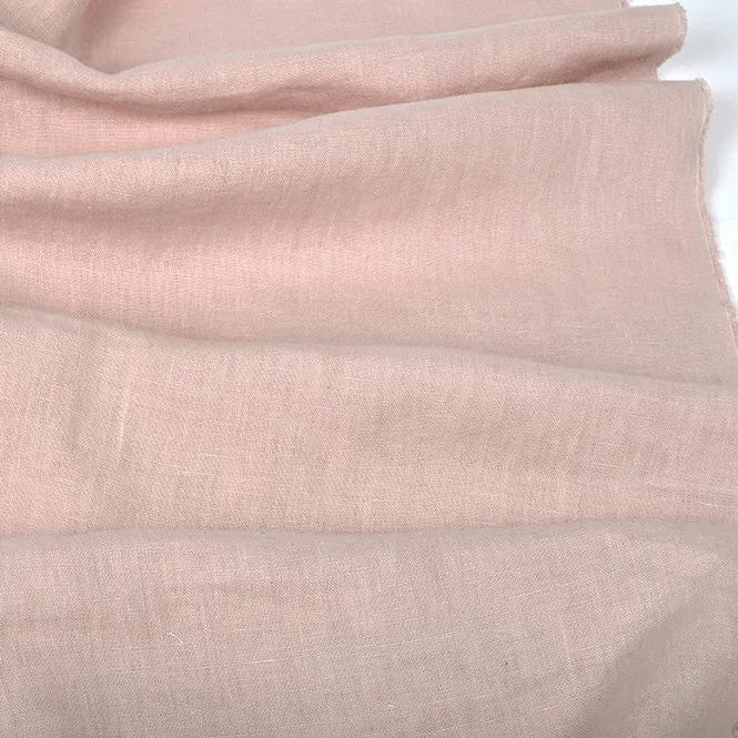 Lněná látka světle růžová 200 g/m²