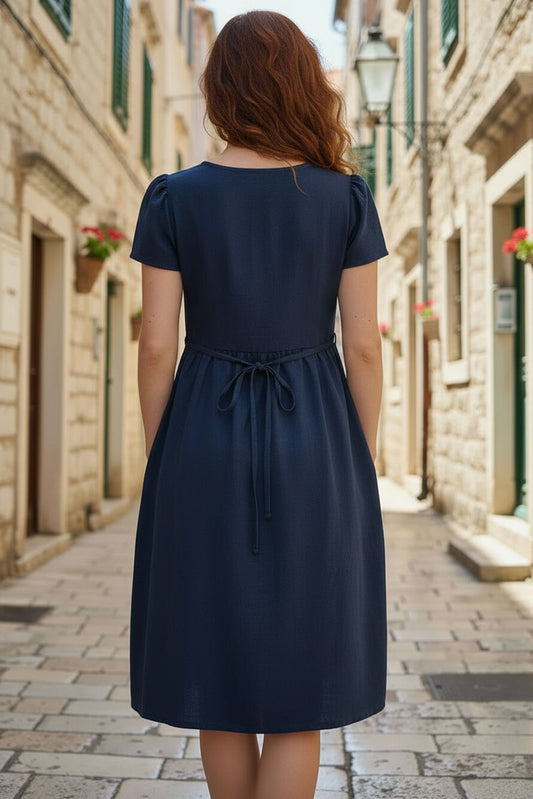 Propínací lněné šaty Lotika české výroby