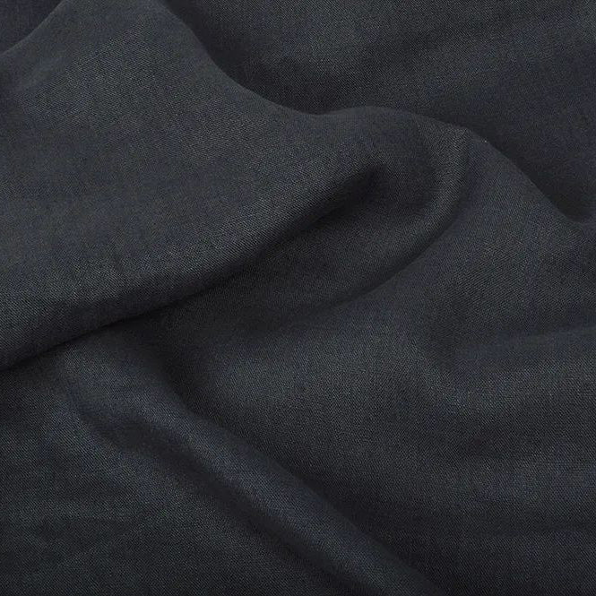 Lněná látka tmavě šedá 200 g/m²