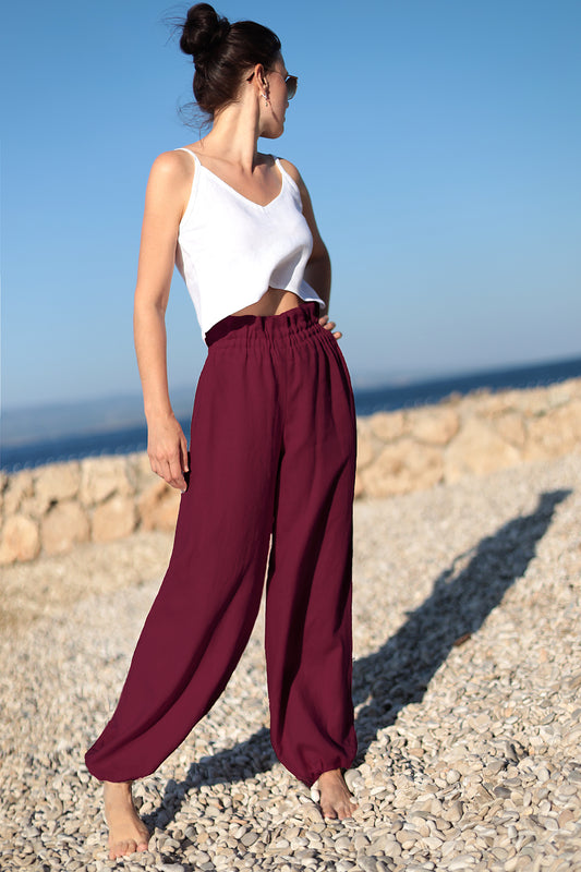 , burgundy linen skirts 