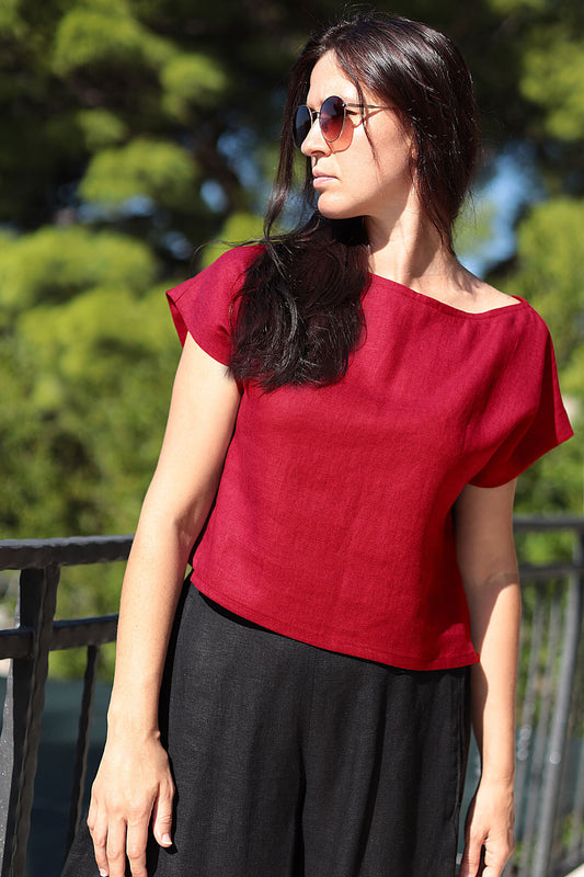 , red linen dresses 
