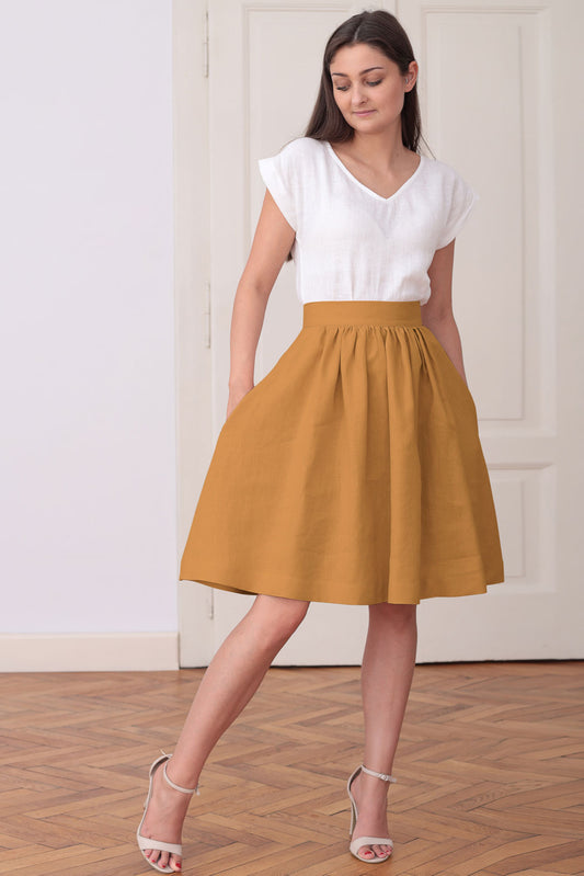 , mustard linen dresses 