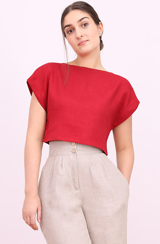 , red linen dresses 