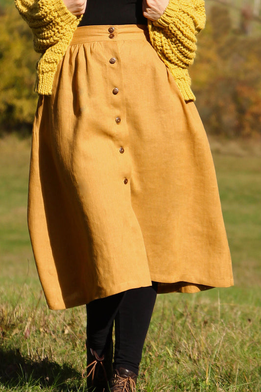 , mustard linen dresses 