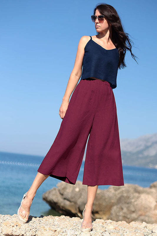 , burgundy linen skirts 