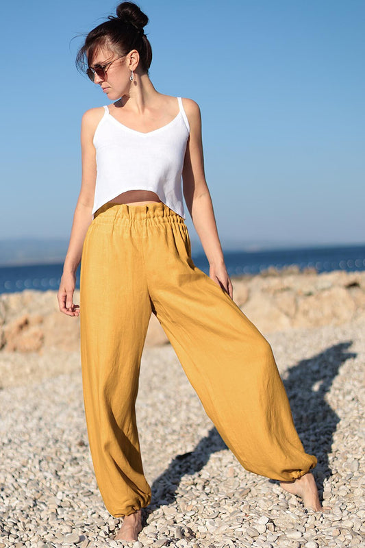 , mustard linen dresses 