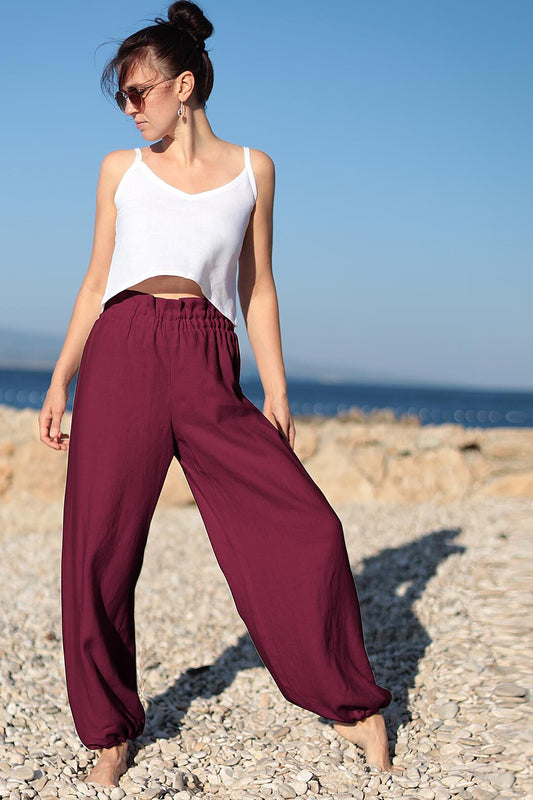 , burgundy linen skirts 