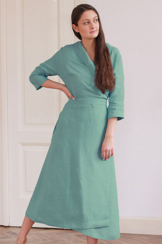 , blue linen dresses 