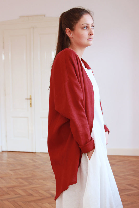 , red linen dresses 