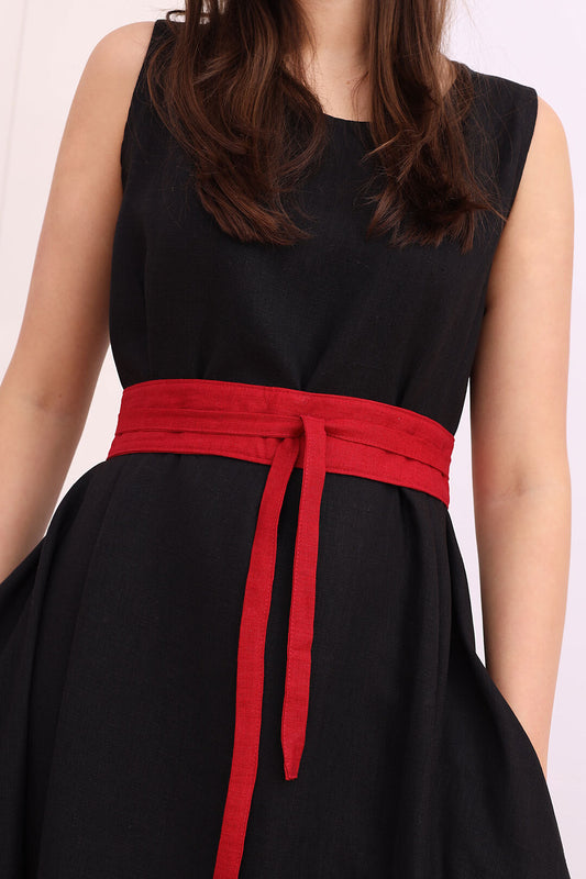 , red linen dresses 
