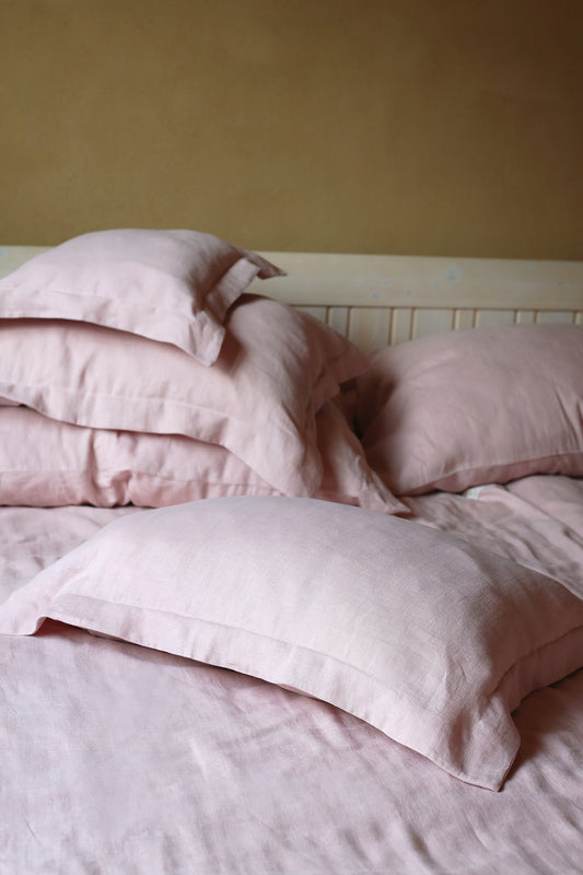 , pink linen skirts 