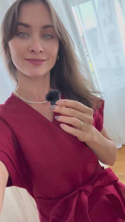 Lněná zavinovací halenka s páskem - česká výroba