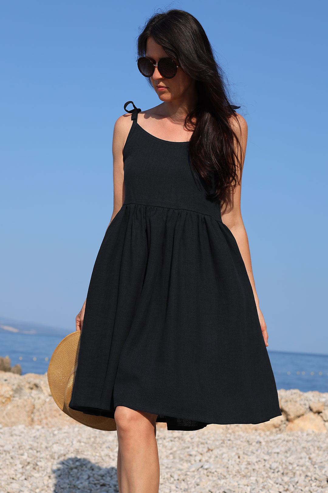 Romantické lněné české šaty Lotika