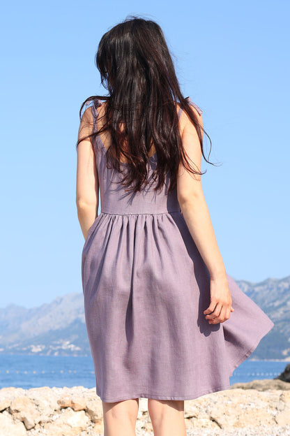 Romantické lněné české šaty Lotika