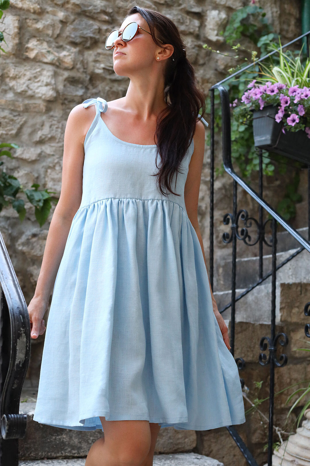 Romantické lněné české šaty Lotika