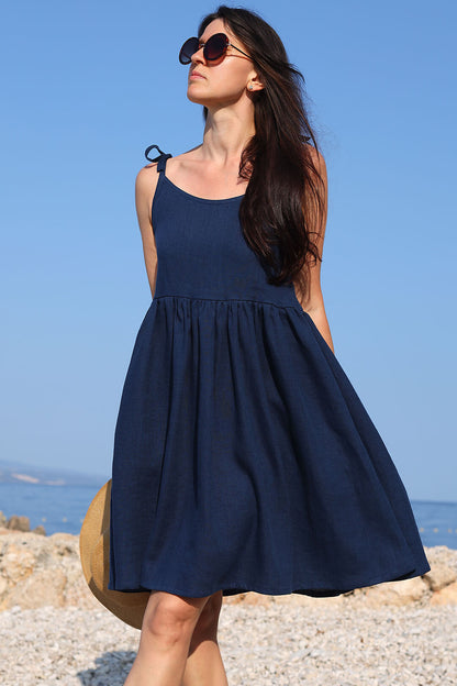 Romantické lněné české šaty Lotika