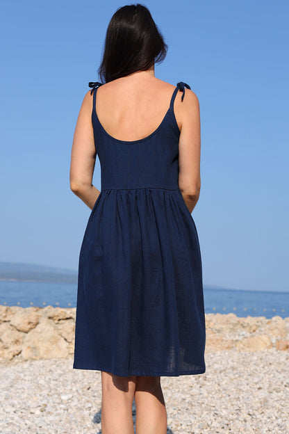 Romantické lněné české šaty Lotika