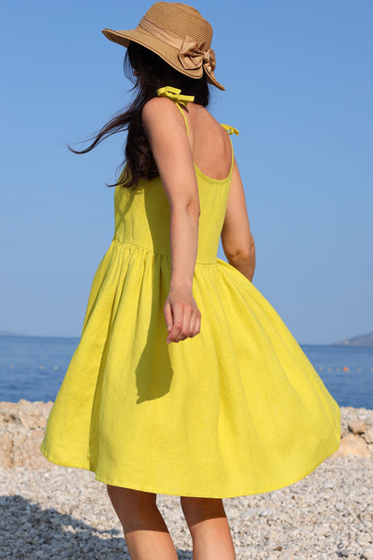 Romantické lněné české šaty Lotika